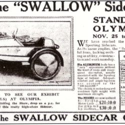 Вырезка из газеты про Swallow Sidecar model I Coupe Sports De-Luxe