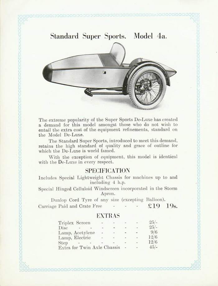 Swallow Sidecar model 4a каталог 1928 года