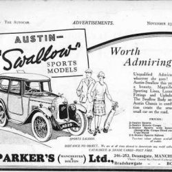 Austin 7 Swallow Saloon брошюра 1928 года