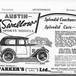 Austin Swallow Saloon брошюра 1928 года