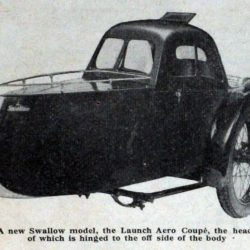 Swallow Sidecar model 11a Aero Launch Coupe вырезка из газеты