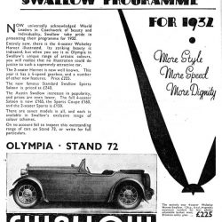 Wolseley Swallow October 1932