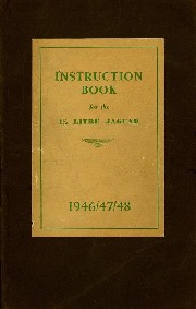 Jaguar 1.5 Litre Instruction book 1946