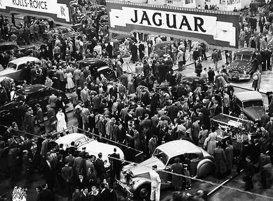 Jaguar XK120 in motor show 1949