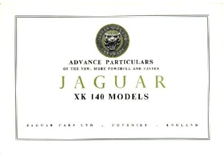 Jaguar XK140 catalogue 1954