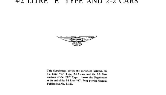 Jaguar E-Type 4.2 litre Series 1 supplementary information