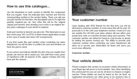 Jaguar E-Type parts catalogue