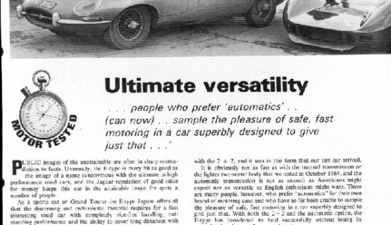 Jaguar XK-E 2+2 The Motor review - Ultimate Versatility 1966