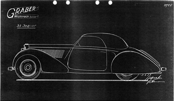 SS Jaguar Coupe by Graber sketch