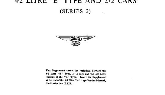 Jaguar E-Type Series 2 Supplementary Information