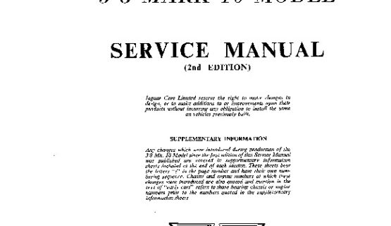 Jaguar Mk X 3.8 litre Service Manual