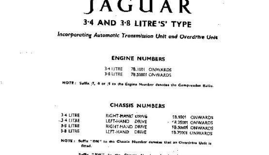 Jaguar S-Type Spare Parts Catalogue