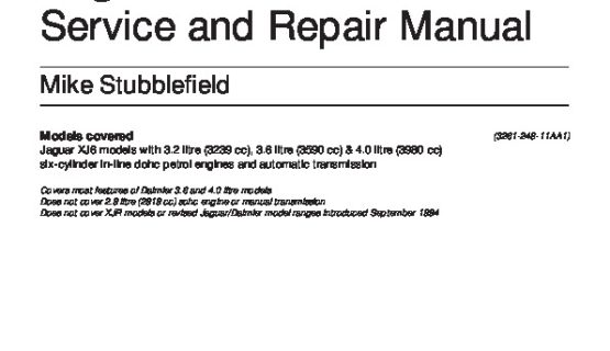 Jaguar XJ40-XJ6 service and repair manual