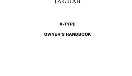 Jaguar X-Type X400 Owner Handbook