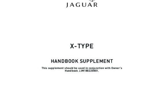 Jaguar X-Type X400 Owner Supplement