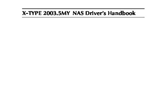 Jaguar X-Type 2004 Owners Guide